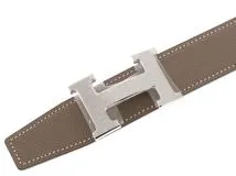 HERMES エルメス Hベルト32mm ヴォーエプソン エトゥープ