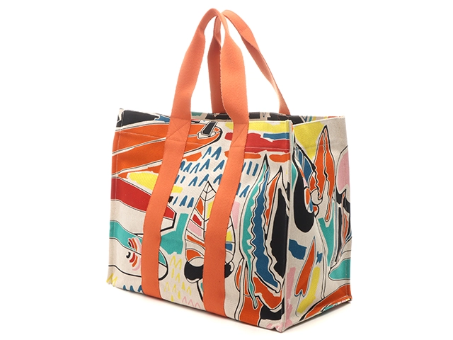 HERMES 　エルメス　ハンドバッグ　トートバッグ　セバスド　ブラージュ　ナチュラル・オレンジ・マルチ 　ポーチあり　【472】HA