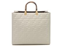 FENDI　フェンディ　ＦＦエンボス　サンシャイン　ミディアム　ホワイト　2WAYバッグ　カーフ【431】2143000733993