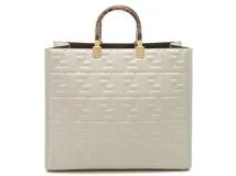 FENDI フェンデイ　サテンバッグ FENDI フェンディ FFエンボス サンシャイン ミディアム ホワイト