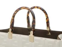 FENDI　フェンディ　ＦＦエンボス　サンシャイン　ミディアム　ホワイト　2WAYバッグ　カーフ【431】2143000733993