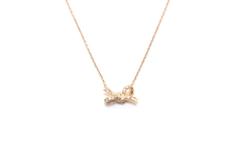 JEWELRY ノンブランドジュエリー リボンモチーフ ネックレス K18PG ピンクゴールド ダイヤモンド 0.10ct 【460】2143000734365