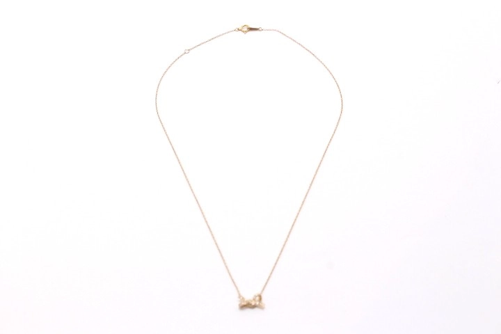 JEWELRY ノンブランドジュエリー リボンモチーフ ネックレス K18PG ピンクゴールド ダイヤモンド 0.10ct 【460】2143000734365