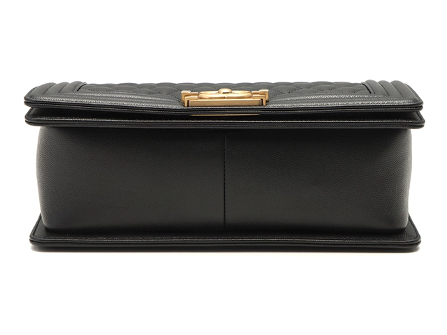 CHANEL　シャネル　ボーイシャネル25　チェーンショルダー 　ブラック/ゴールド金具 　キャビア　【471】M