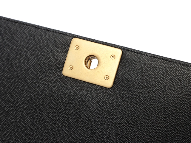 CHANEL　シャネル　ボーイシャネル25　チェーンショルダー 　ブラック/ゴールド金具 　キャビア　【471】M