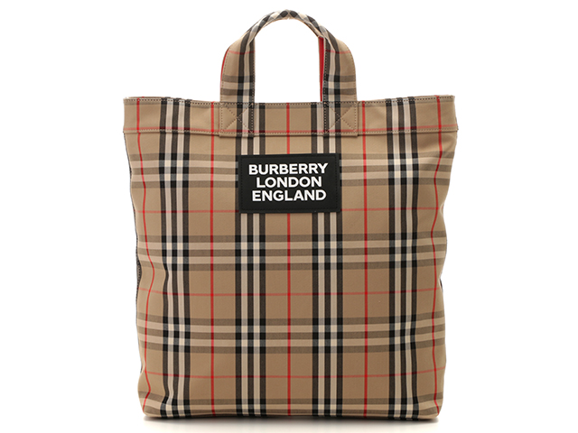 BURBERRY ロゴ ヴィンテージチェックトート アーカイブベージュ