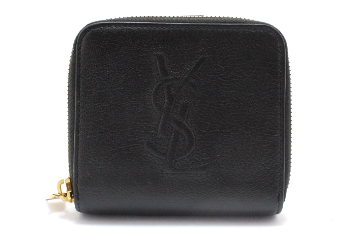 YVES SAINT LAURENT イヴサンローラン 二つ折りラウンド財布 352906 レザー ブラック 【460】  の購入なら「質」の大黒屋（公式）