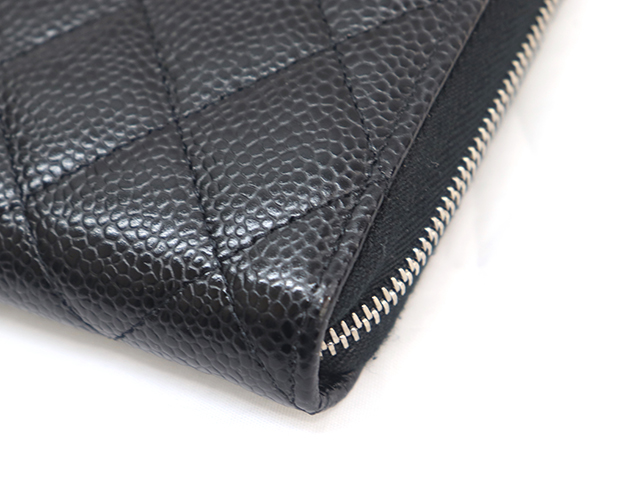 CHANEL シャネル マトラッセ ラウンド長財布 ブラック SV グレ CHANEL シャネル マトラッセ ラウンド長財布 ブラック SV グレ