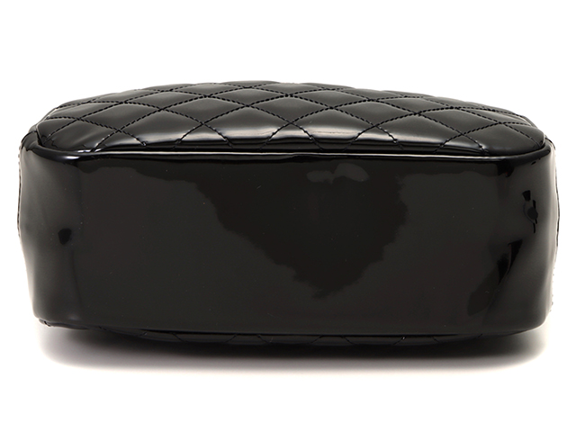 シャネル CHANEL マトラッセ ポーチ ブラック パテントレザー エナメル 