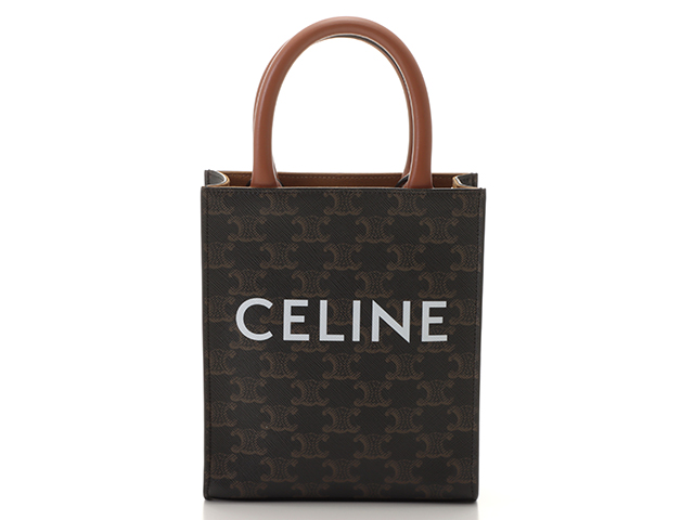 CELINE セリーヌ　ミニ バーティカルカバ / トリオンフ キャンバス タン ストラップ付　参考定価\154,000-【432】