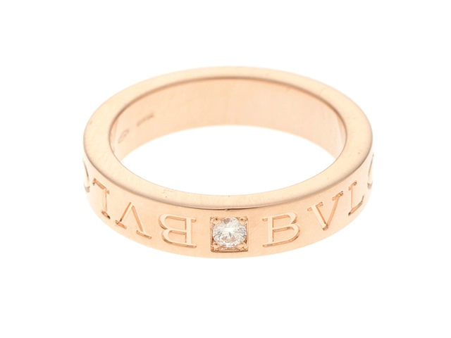 BVLGARI ブルガリ ブルガリブルガリ リング 指輪 PG ピンクゴールド 1P ダイヤモンド 9.5号 【460】