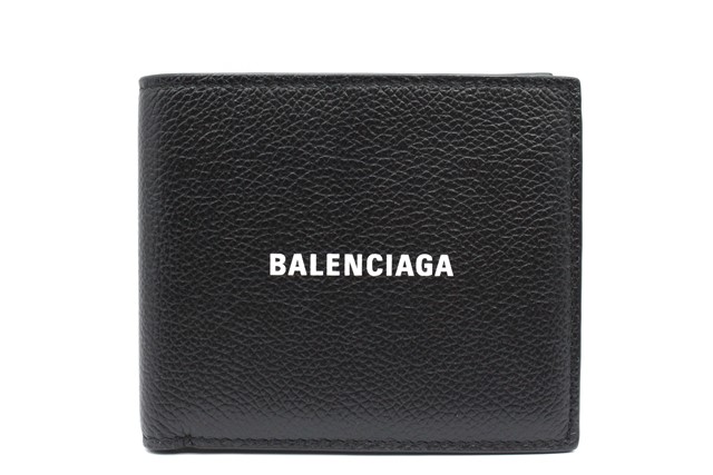 BALENCIAGA　バレンシアガ　二つ折財布　ブラック　レザー　594315　【474】