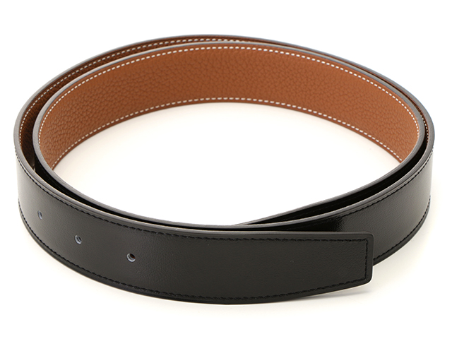 HERMES エルメス コンスタンス Hベルト ブラック ゴールド トゴ