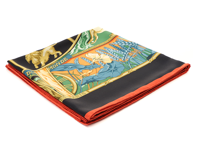 美品 HERMES カレ90 RYTHMES DU MONDE シルクスカーフ 美品 HERMES カレ90 RYTHMES DU MONDE 大判シルクスカーフ 世界の