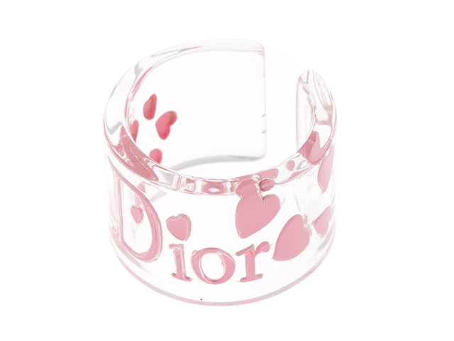 Dior　 ディオール 　リング　プラスチック　ピンク　12号【472】HG