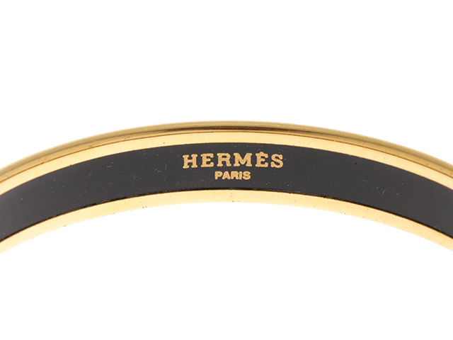 HERMES エルメス ブレスレット エマイユバングル メッキ ブラック【472