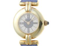 Cartier　カルティエ　マストコリゼ　ヴェルメイユ　590002　ホワイト文字盤　シルバー925/GP/革　クオーツ　レディース【207】2143100378124
