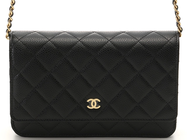 CHANEL シャネル AP0250 チェーンウォレット ブラック/GP キャビア