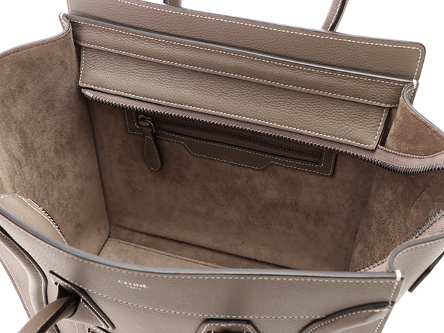 CELINE セリーヌ ラゲージ マイクロショッパー グレー カーフ