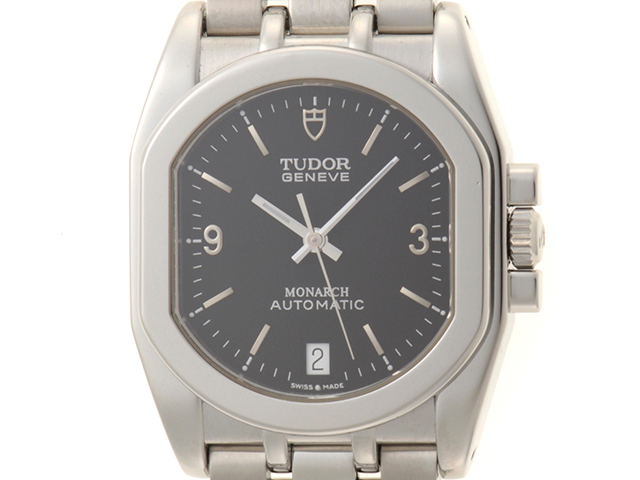 TUDOR チューダー モナーク デイト 33110 SS ブラック文字盤 メンズ 自動巻き 2004年8月並行 【436】  2143100388154 の購入なら「質」の大黒屋（公式）