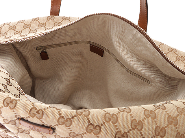 GUCCI グッチ ボストンバッグ ベージュ ブラウン GGキャンバス