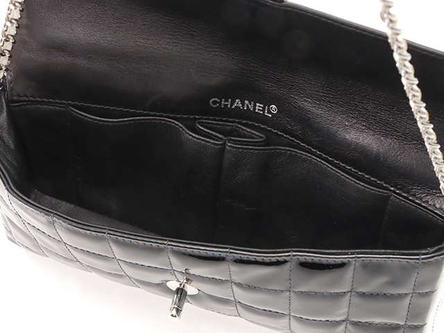 CHANEL シャネル チェーンショルダーバッグ チョコバー エナメル