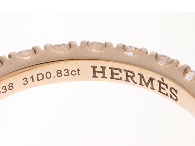 HERMES 　エルメス　リング　フィネスリング　ピンクゴールド　K18PG 　ダイヤモンド　0.83ct　54号　１３号　箱付き【430】