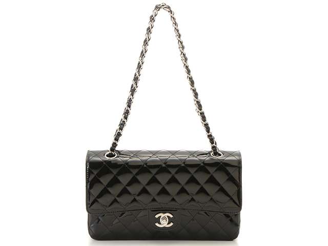 CHANEL シャネル マトラッセ Wフラップ チェーンショルダーバッグ パテントレザー ブラック シルバー金具 2143100402812【200】  の購入なら「質」の大黒屋（公式）