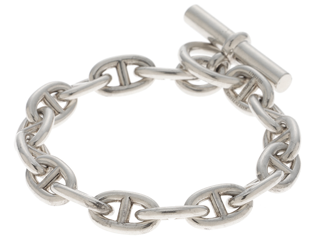 HERMES エルメス シェーヌダンクル ブレスレット MM Chaine dancre Bracelet MM 16Link シルバー Ag925 16コマ リンク ジュエリー アクセサリー ラグジュアリー フランス製【メンズ】【美品】