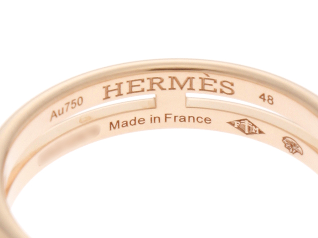 HERMES　エルメス アリアンヌ リング　K18PG　ピンクゴールド 約2.7g #48【432】2143100407497