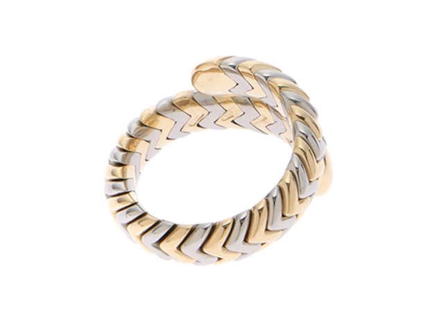 BVLGARI ブルガリ スピガ リング K18/SS ゴールド 9.3g #8【430 BVLGARI ブルガリ スピガ リング K18/SS ゴールド 9.3g #8【430