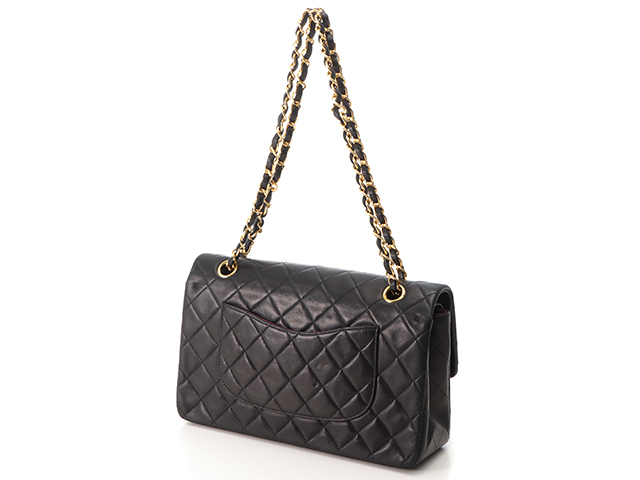 CHANEL シャネル マトラッセ ショルダーバッグ ラムスキン 黒 フラップ CHANEL シャネル マトラッセWフラップWチェーンショルダーバッグ