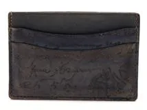 Berluti　ベルルッティ　カリグラフィ　バンブー カードホルダー　ネイビー　スクリットレザー【430】2143100409255