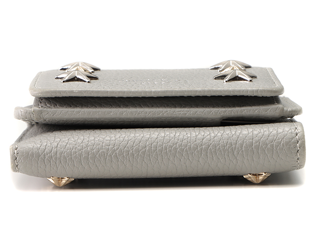 JIMMY CHOO ジミーチュウ コンパクト三つ折り財布 カーフ グレー