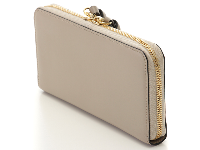 Chloe クロエ アルファベットラウンド長財布 パステルグレー