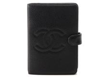 CHANEL シャネル 手帳　レフィル付き　 ブラック　キャビアスキン A13505【430】2143100414549