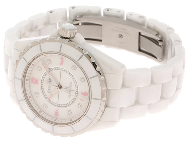 CHANEL　シャネル　J12･ピンクライト･世界限定1200本　セラミック　自動巻き　レディース　腕時計（2143100416420）【200】C