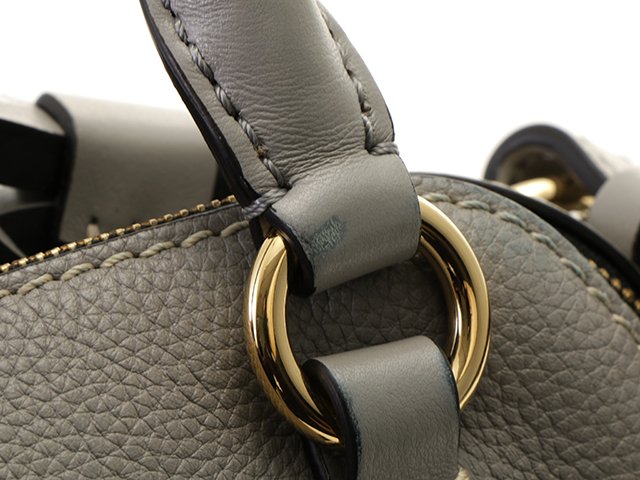 【極美品】Chloe クロエ ダリア スモール 2WAY ハンドバッグ グレー クロエ Chloe ダリア スモール 2way レザー ミニ ショルダー
