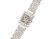 Cartier　カルティエ　タンクフランセーズSM　ダイヤベゼル　WE1002S3　クオーツ　女性用腕時計　2143700171347　【437】