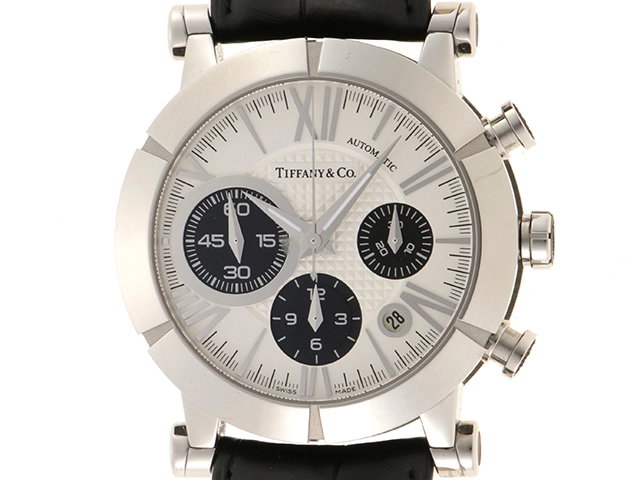 TIFFANY&CO ティファニー アトラスジェントクロノグラフ Z1000.82.12A21A71A  SS ステンレススチール レザーベルト オートマチック  【460】2143100427549