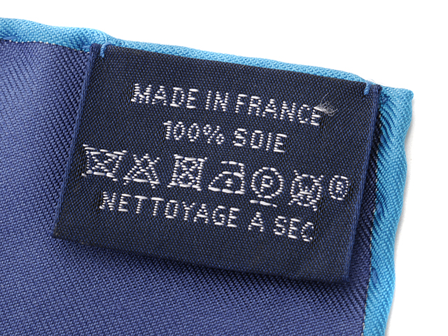 HERMES エルメス スカーフ カレ90 a.honore ネイビー/パープル シルク  