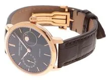 FREDERIQUE CONSTANT フレデリックコンスタント スリムラインムーンフェイズマニファクチュール FC-702G3S4 ステンレススチールローズゴールドプレート レザーベルト 自動巻 オートマチック 【460】2143100428164