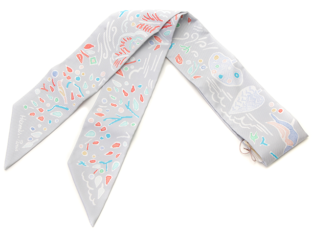 HERMES エルメス トゥイリー ISORA DI PRIMAVERA 春の鳥 グリ ぺルレ/グレナディン/ブルー シルク 【431】  の購入なら「質」の大黒屋（公式）