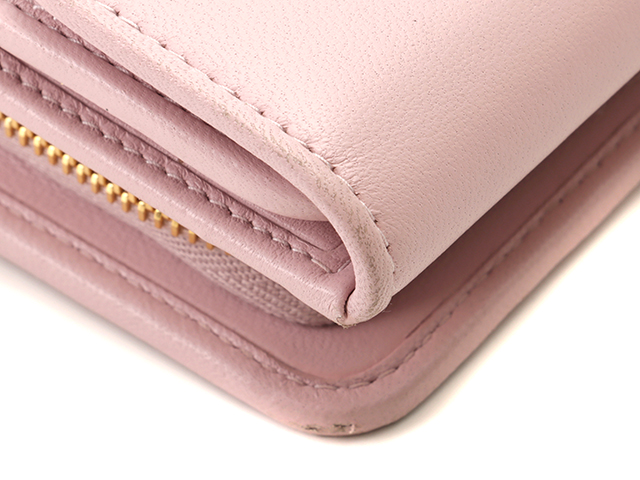 MIU MIU ミュウミュウ マテラッセ L型ZIP財布 ピンク カーフ