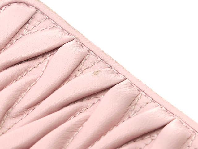MIU MIU ミュウミュウ マテラッセ L型ZIP財布 ピンク カーフ