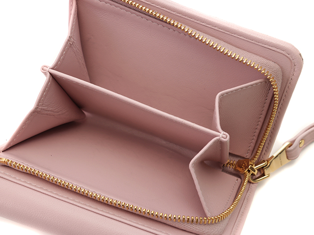 MIU MIU ミュウミュウ マテラッセ L型ZIP財布 ピンク カーフ