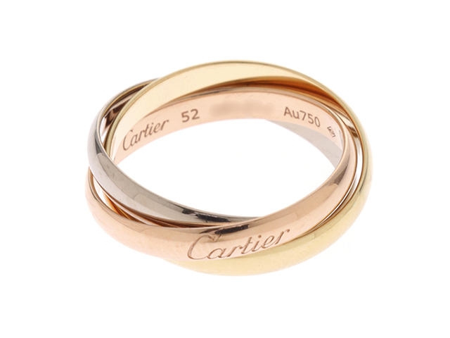 Cartier カルティエ トリニティ リング K18YG/WG/PG ゴールド 5.0g #52 ...