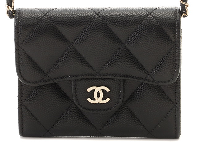 CHANEL シャネル クラシックミニチェーンウォレット AP0238 ブラック 