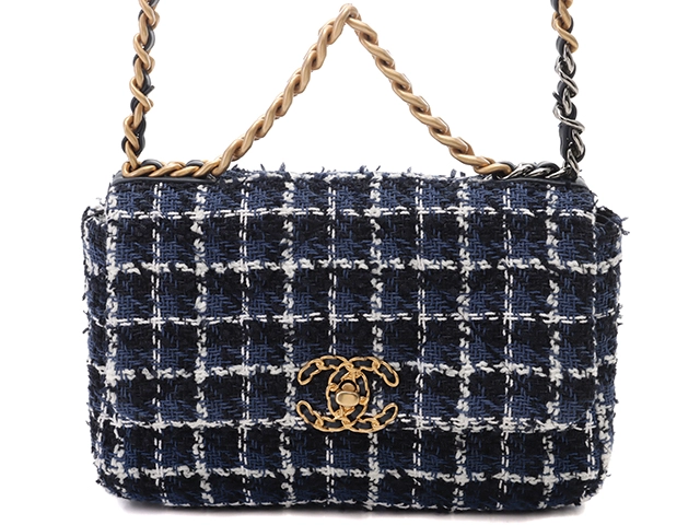 CHANEL シャネル CHANEL19 AS1160 ブルー/ホワイト/ブラック ツイード 【432】 2143100438378  の購入なら「質」の大黒屋（公式）