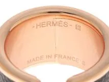 HERMES エルメス オランプGMリング ブラック/PGP/エプソン Sサイズ